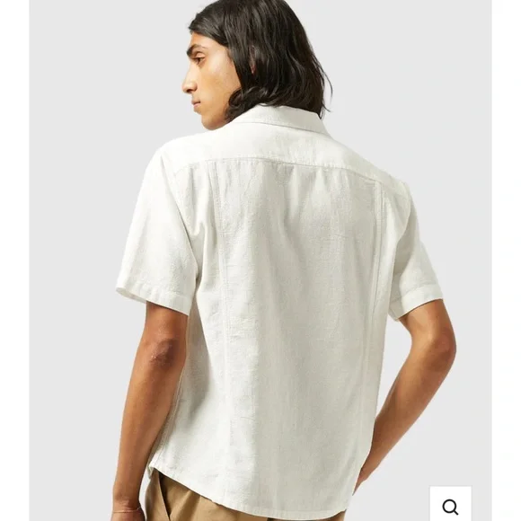 Corridor NYC Men's Hopsack White Casual Button Down Shirt in Medium - Picture 13 of 14